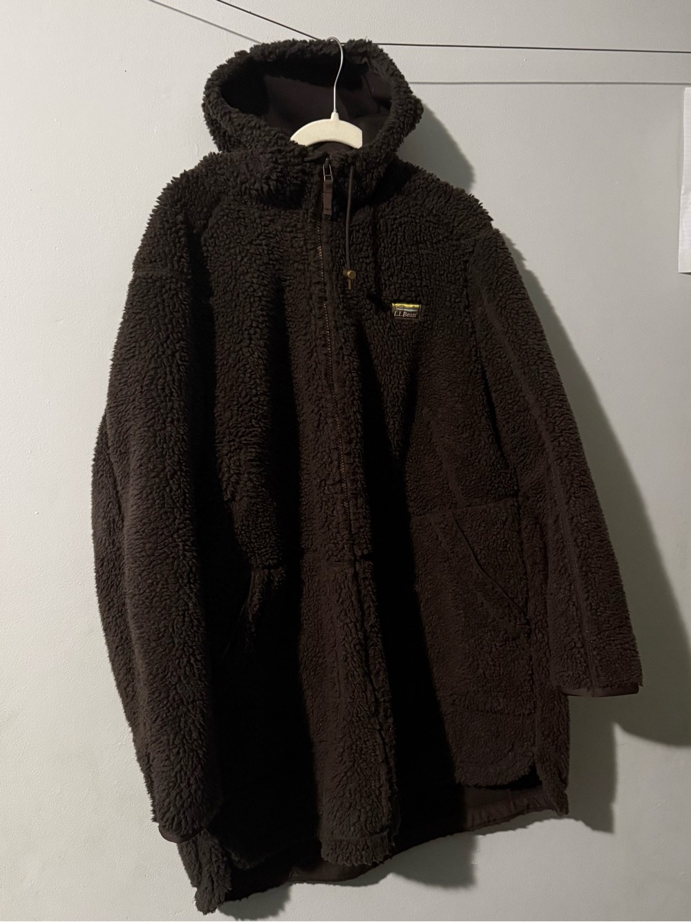 L.L.Bean Women's Mountain Pile Plush Fleece Hooded Jacket in Brown 3X Plus EUC